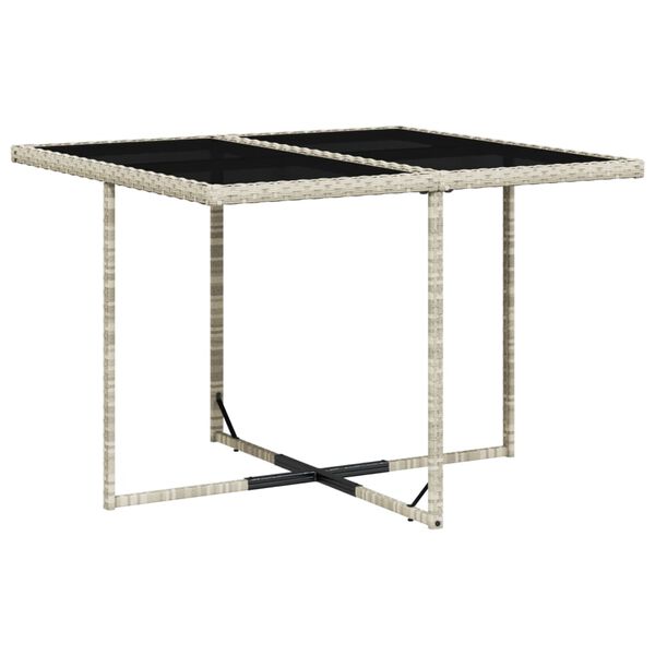 vidaXL 9-daļīgs dārza mēbeļu komplekts, matrači,gai&scaron;i pelēka PE pinums