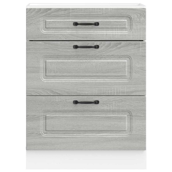 vidaXL virtuves apak&scaron;ējai skapītis, Kalmar, pelēka koka