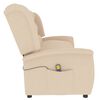 vidaXL trīsvietīgs masāžas krēsls, atgāžams, krēmkrāsas audums