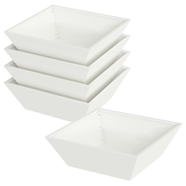 vidaXL Dārza stādītājs 5 pcs Balts 50 x 50 x 15 cm