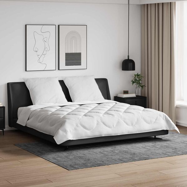 vidaXL Visu sezonu segas ar spilvenu 3 pcs Balts Mikro&scaron;ķiedra