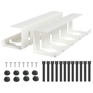 vidaXL Galda kabeļu organizators 2 gab. Balts 43 x 12 x 10 cm Tērauds