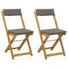 vidaXL dārza bistro krēsli, 2 gab., akācijas masīvkoks