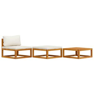 vidaXL 3-daļīgs dārza atpūtas mēbeļu komplekts ar matračiem, akācija