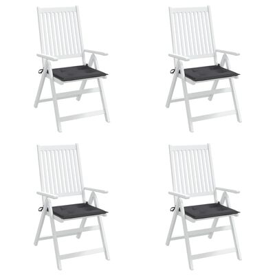 vidaXL dārza krēslu spilveni, 4 gab., pelēki, 50x50x3 cm, audums