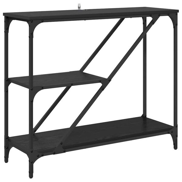 vidaXL Konsoles galds Melns ozolkoks 88,5 x 30 x 75 cm