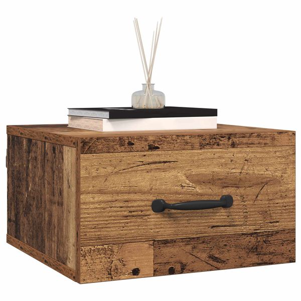 vidaXL Nakts skapītis Vecs koks 35 x 35 x 20 cm Inženierijas koks