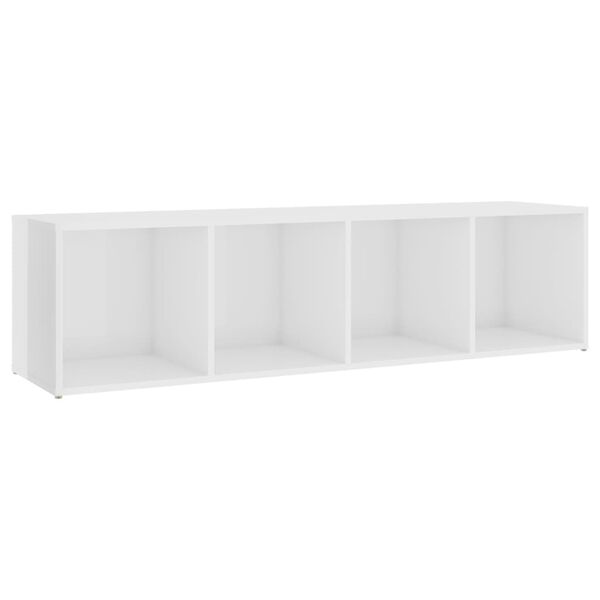 vidaXL TV plaukti, 3 gab., balti, 142,5x35x36,5 cm, inženierijas koks