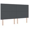 vidaXL LED gultas galva Tum&scaron;i pelēks 180 cm Korduroja audums