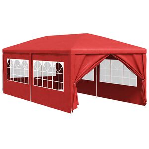 vidaXL Balles telts 600 x 300 x 255 cm Sarkana PE un Tērauds