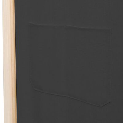 vidaXL 5-paneļu istabas aizslietnis, 200x170x4 cm, pelēks audums