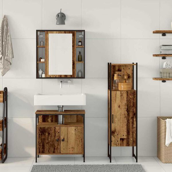 vidaXL Vannas istabas mēbeļu komplekts 3 pcs Brūna Inženierijas koks