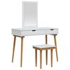 vidaXL Tualetes galda komplekts FAUSKE 3 gab. Balts 100 x 50 x 143 cm