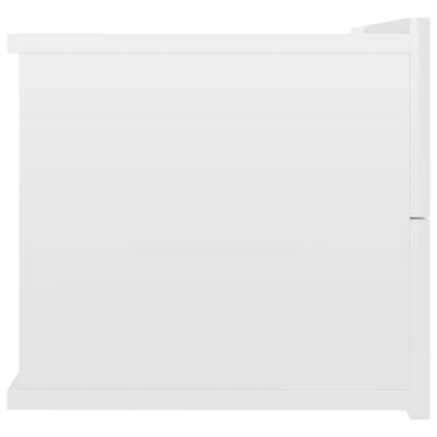 vidaXL naktsskapīši, 2 gab., spīdīgi balti, 40x30x30cm, skaidu plāksne