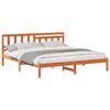vidaXL Gultas rāmis Vaks brūns 200 x 200 cm Ciets priedes koks