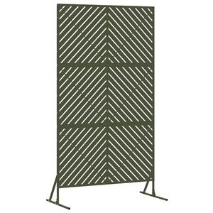 vidaXL Privātuma ekrāns 100 x 50 x 180 cm Tērauds Olīvu zaļ&scaron;