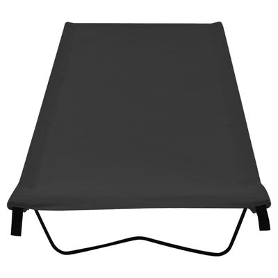 vidaXL kempinga gulta, 180x60x19 cm, melns oksforda audums, tērauds