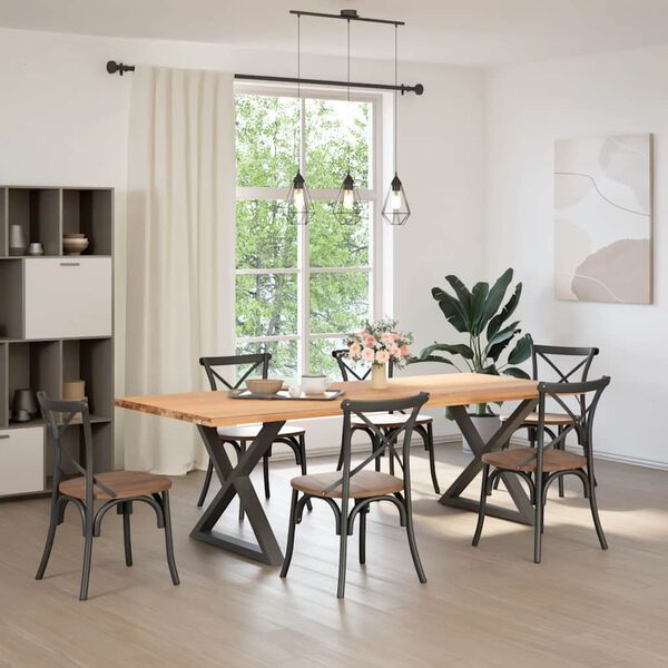 vidaXL ēdamgalda kājas, 2 gab., baltas, 90x(72-73,3) cm, tērauds