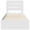 vidaXL Gultas rāmis ar atvilktni Balts 100 x 200 cm Inženierijas koks