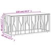 vidaXL kafijas galdiņš, 110x45x45 cm, nerūsējošs tērauds un stikls