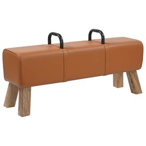 vidaXL sols Brūna 110 x 30 x 45 cm Īsta āda
