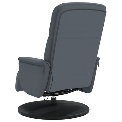 vidaXL masāžas atpūtas krēsls ar kāju balstu, tumši pelēks audums