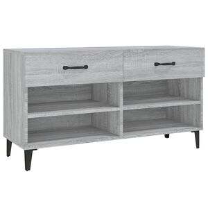 vidaXL apavu skapītis, pelēka ozola, 102x35x55 cm, inženierijas koks