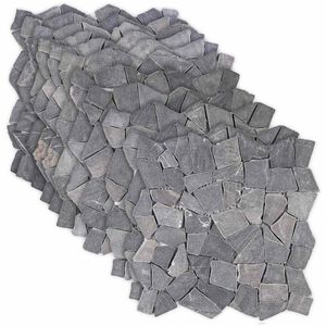 vidaXL Mozaīkas Flīzes Tum&scaron;i pelēka 30 x 30 cm Marmors