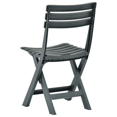 vidaXL saliekami dārza krēsli, 2 gab., zaļa plastmasa