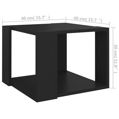 vidaXL kafijas galdiņš, melns, 40x40x30 cm, inženierijas koks
