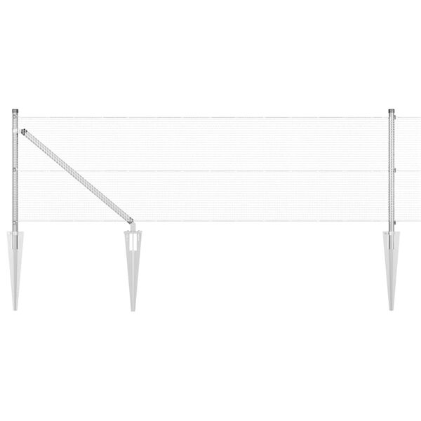 vidaXL Žoga āķis Sudraba 10 x 0,6 m (12 x 12 mm siets) Tērauds