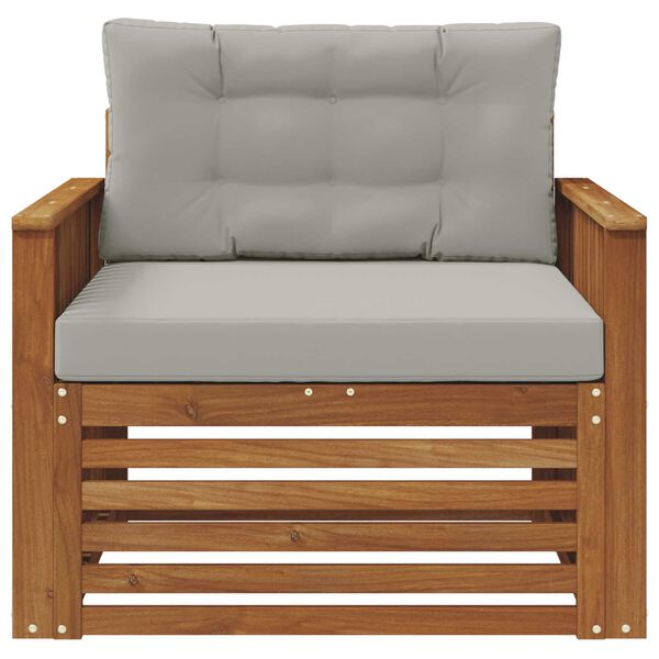 vidaXL Āra dīvānu komplekts Cieta akācijas koks un poliesters Dabiska