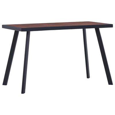 vidaXL virtuves galds, dabīga krāsa un melns, 120x60x75 cm, MDF