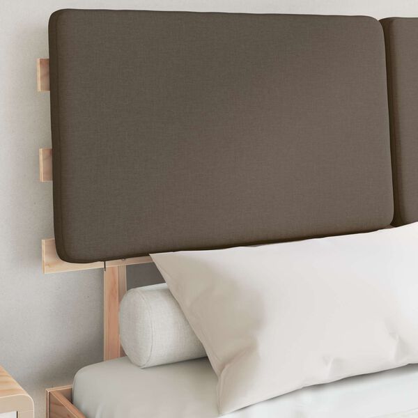 vidaXL Gultas rāmis ar polsterētu galvas balstu Pelēkbrūna