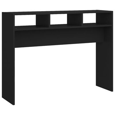vidaXL konsoles galds, melns, 105x30x80 cm, skaidu plāksne