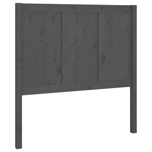 vidaXL gultas galvgalis, pelēks, 80,5x4x100 cm, priedes masīvkoks