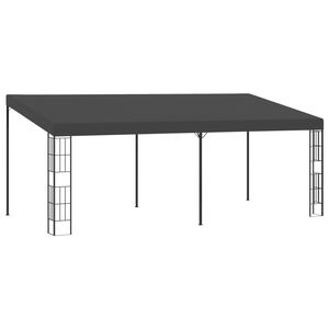 vidaXL dārza nojume, stiprināma pie sienas, 3x6 m, pelēks audums