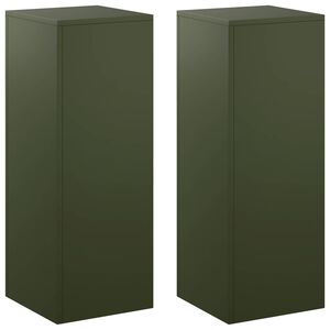 vidaXL Augu statīvs 2 pcs Olīvu zaļ&scaron; 30 x 30 x 80 cm Tērauds