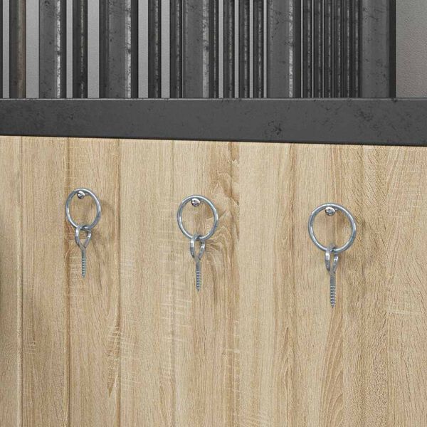 vidaXL zirgu piesie&scaron;anas gredzeni ar acu skrūvēm, 3 gab., sudraba krāsa, tērauds