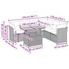 vidaXL 7-daļīgs dārza dīvāna komplekts, matrači, bēša PE rotangpalma