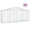 vidaXL arkveida gabiona grozi, 6 gb., 200x50x80/100cm, cinkota dzelzs