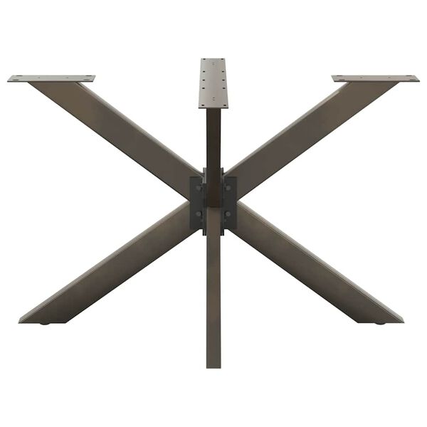 vidaXL ēdamgalda kāja, zirnekļa forma, melna, 120x68x(72-73) cm, tērauds