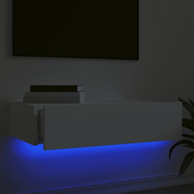 vidaXL TV skapītis ar LED apgaismojumu, balts, 60x35x15,5 cm