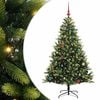 vidaXL Mākslīgā izliektā Ziemassvētku egle ar 150 LED gaismām Zaļa