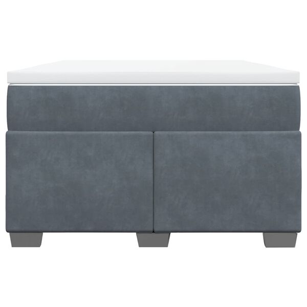 vidaXL atsperu gulta ar matraci, tumši pelēka samts, 120x200 cm