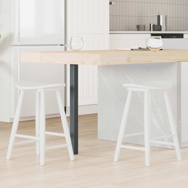 vidaXL Ēdamkrēsli 2 pcs Balts 46 x 37 x 63 cm Ciets gumijas koks