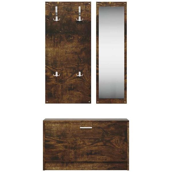 vidaXL apavu skapī&scaron;a komplekts, koka krāsa, inženierijas koks