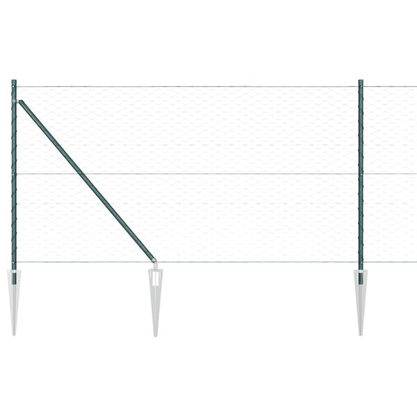 vidaXL Žoga āķis Zaļa 100 x 1 m (50 mm siets) Tērauds un PVC