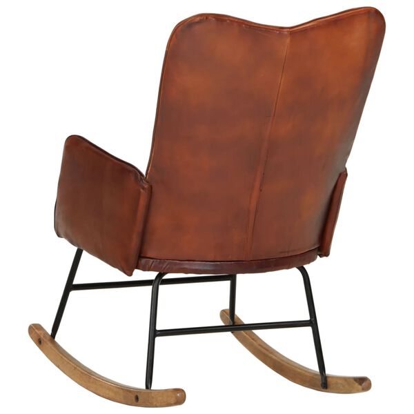 vidaXL &scaron;ūpuļkrēsls, brūna dabīgā āda