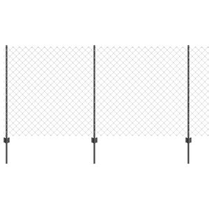 vidaXL Žogs ar stabu Pelēka 1,2 x 25 m Tērauds un PVC